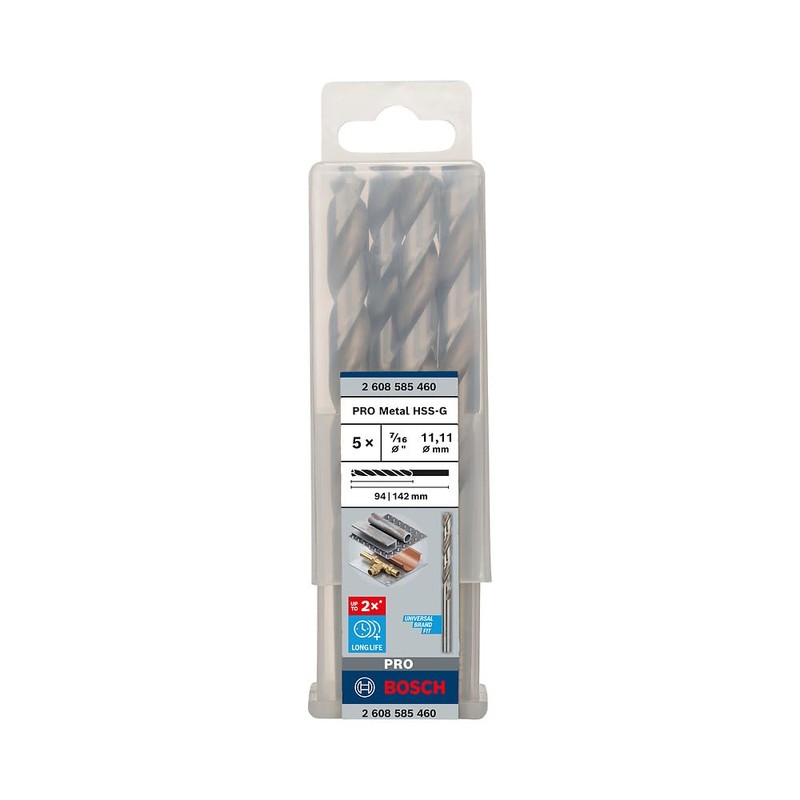 Bosch 2608585460 HSS-G Metal Drill Bit, 7/16" x 4.3/32" x