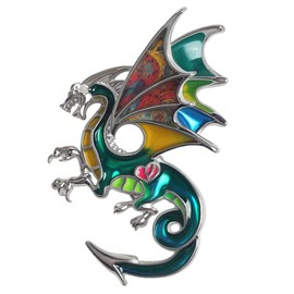 DOWAY Dinosaur Dragon Cartoon Cute Enamel Lapel Pins Brooch for Women Backpacks Badges Clothing Bags Jackets Jewelry Gift (Pine)