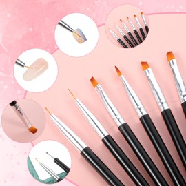 6 Pack Nail Dotting Tools Nail Liner Brushes Nail Gel Polish Brushes Nail Design Brushes Pen Kit Nail Detail Brushes Double-ended Nail Art Brushes for DIY Nail Drawing French Manicure