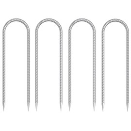 Delex Trampoline Anchor Kit Heavy Duty U Shaped ground anchor Tent Pegs Stakes, Galvanized Steel Trampoline Tie Down Kit for Soccer Goals, Garden Decoration