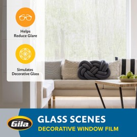 Gila® Glass Scenes Waterfall Privacy Decor Window Film Static Cling No Glue No Adhesive 3ft x 6.5ft (36in x 78in) (19.5 sq ft)
