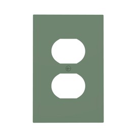 Spshian Sage Green 1 Gang Duplex Outlet Covers Decorative Single Light Switch Covers Electrical Receptacle Wall Plate Plug Switch Plate Cover Dimmer Dual Outlet Faceplate for Bedroom Decor