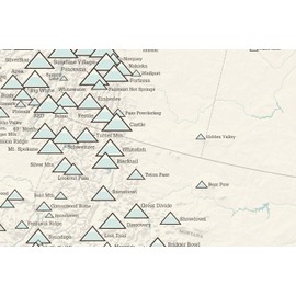 North America Ski Resorts Map 24x36 Poster (Beige & Opal Blue)