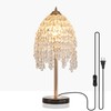 juruilight 19 Inch Gold Crystal Table Lamp,Elegant Nightstand Lamp with