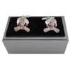 Aircraft Propeller Moving Cufflinks Silver Copper + Silver Box Accessory