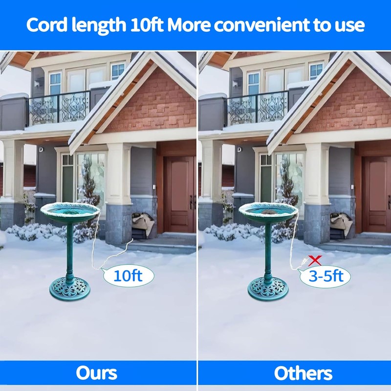 Bird Bath Heater for Outdoors in Winter, 80w Birdbath Heaters