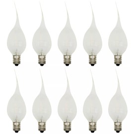 Creative Hobbies 10 Silicone Dipped LED Night Light Bulbs, For Window Candles C7 Base, 0.7w,120v