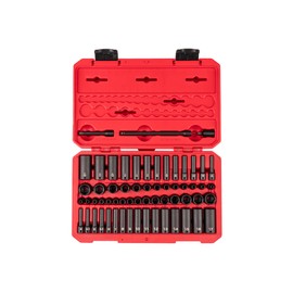 TEKTON 1/4 Inch Drive 6-Point Impact Socket Set with Case, 61-Piece (5/32-11/16 in., 4-17 mm) | SID90403