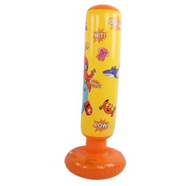 Inflatable Boxing Column Children Kids Hitting Punching Bag Sandbag Pressure Relief AccessoryYellow