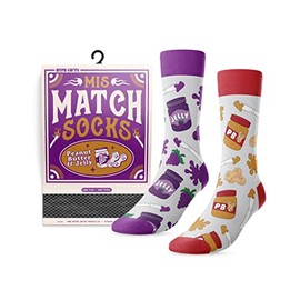 Main and Local PB & J Mismatched Novelty Socks