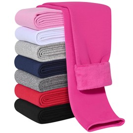 Kiiavoro Girls Fleece Lined Leggings Cotton Kids Winter Warm Leggings Thick Thermal Tights Pants, 1 Pack Rose Red