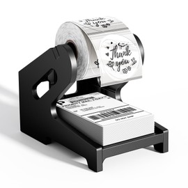 Thermal Label Holder, Thermal Label Holder for Roll and Fan-Fold 4x6 Labels, Shipping Label Printer Holder for Home and Office, Sticker Dispenser, Label Holders Black