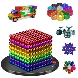 YDZSJQ 512 Piezas de Juguetes apilables, 5mm Bolas de Colores para Aliviar el Estrés con Caja de Almacenamiento, Niños Mayores de 14 años, Juguetes Cubo Antiestres, Desarrollo de Inteligencia