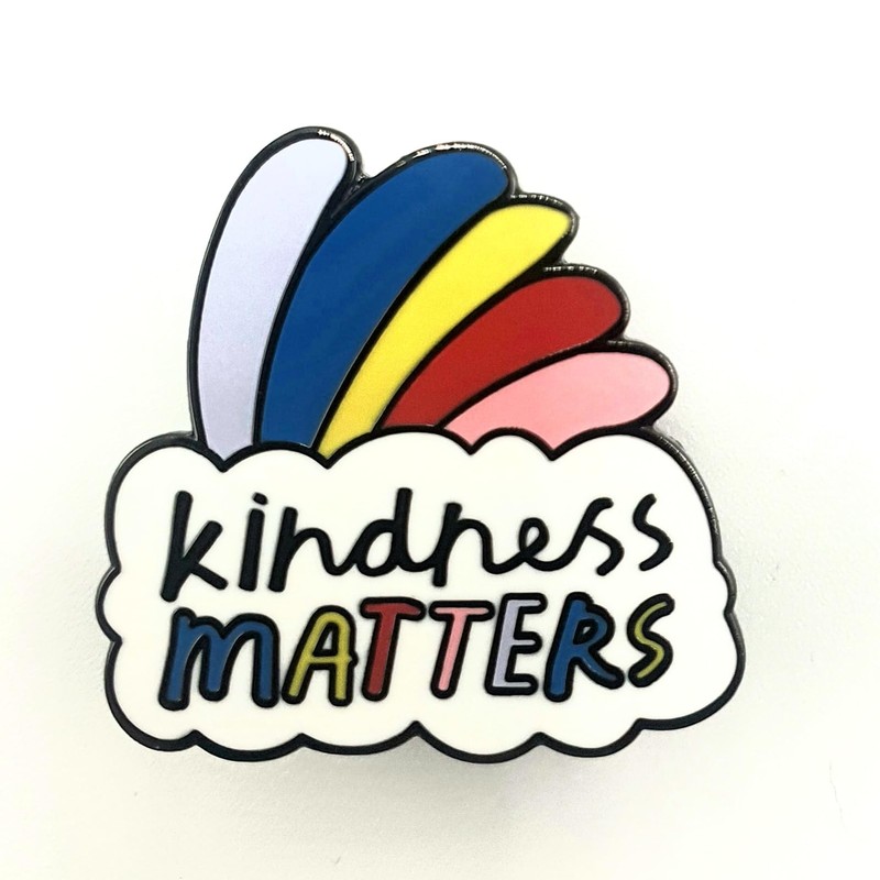 Kindness Matters Rainbow Cloud Be Kind Metal Enamel Pin Badge,