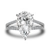 Effinny 3.5ct Crushed Ice Elongated Pear Shaped Engagement Ring,Split Shank