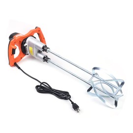 1800W Electric Mortar Mixer,Electric Double Agitators Concrete Cement Mixer Machine with Adjustable Speed Grout Mud Mortar Stirrer Drill Paint Mixer Stirring Tool AC 110V