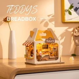 Rolife DIY Mini House Building Miniature Kit Teddy Breadbox, Miniverse Lifestyle Bookshelf Decoration, Cute Craft Kits for Women or Girls 14+, Kawaii Gifts Hobbies for Crafters (Teddy's Breadbox)