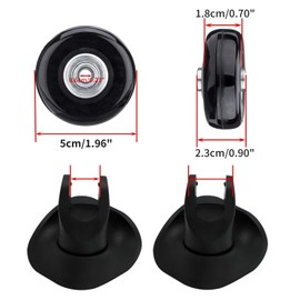 OCGIG 50x18mm Set of 4 Luggage Suitcase Replacement Wheels Repair Axles Repair Kit