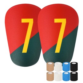 Mini Shin Pads, Children Adult Football Shin Pads, Comes with 8 Rolls, Bandages, High-Strength PP Leg Protectors for Lightweight Protective Equipment (A)