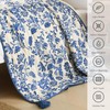 Ultra Soft Pre-Washed Quilted Throw Blanket, Floral Printed Tassels Fringed
