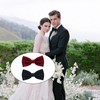 Classic Black Bow Tie for Men, Pre-Tied Satin Tuxedo Bowtie