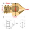 Saipor 12pcs 0.4mm Nozzle Printhead Brass 3D Printer Nozzle M6