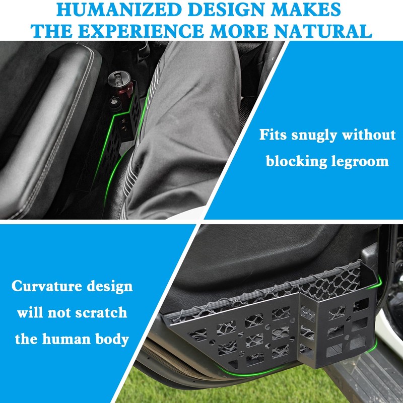 Metal Rear Door Storage Pockets Compatible with 2018-2025 Jeep Wrangler