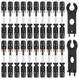 TCEUMIK 20Pairs/40PCS Solar Panel Connectors MC4 Male & Female Solar Cable Connectors Adapter IP67 Waterproof Dustproof Connector with 2 Pack Spanners 1000V 2.5mm²-6mm²