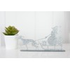 Whippet Greyhound Pulling Snowman on Sledge Silhouette Ornament - Handmade