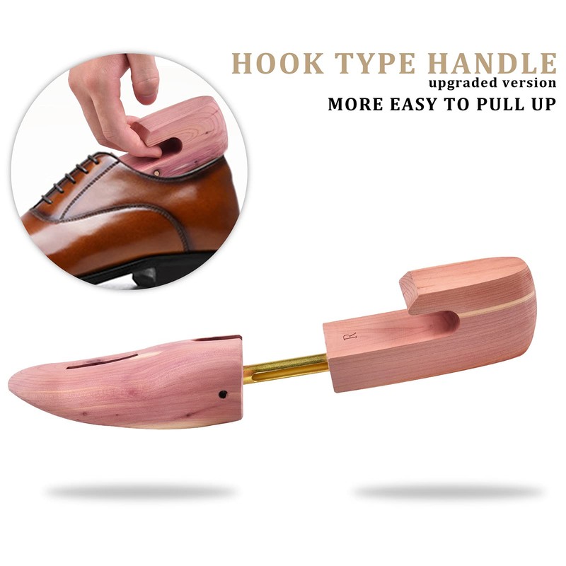 tongzaner Cedar Shoe Tree for Men, Adjustable Wooden Shoe Stretcher