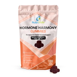 Hormone Harmony Gummies | 120 Vegan Gummies | Myo & D-Chiro Inositol 2100mg, D3, 5-MTHF Folate, P-5-P B6 & Chromium | Mood, Cycle & Hormonal Support for Women | Pink Lemonade | UK Made | by NutriVolv