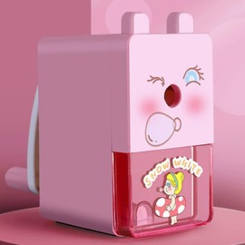 Manual Pencil Sharpener Hand Pencil Sharpener Pencil Sharpener for Standard Pencils,Colored Pencils,and Makeup Pencils,for Classroom,Home,Office Use (BubbleGirl)