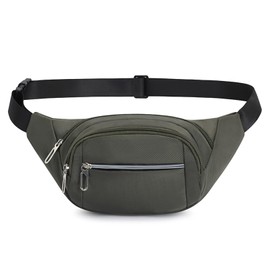 DAITET Reflective Fanny Pack for Men&Women, Crossbody Waist Bag with Adjustable Belt, Large Capacity Bum Bag for Traveling Hiking Cycling Workout Casual(Pea Green)