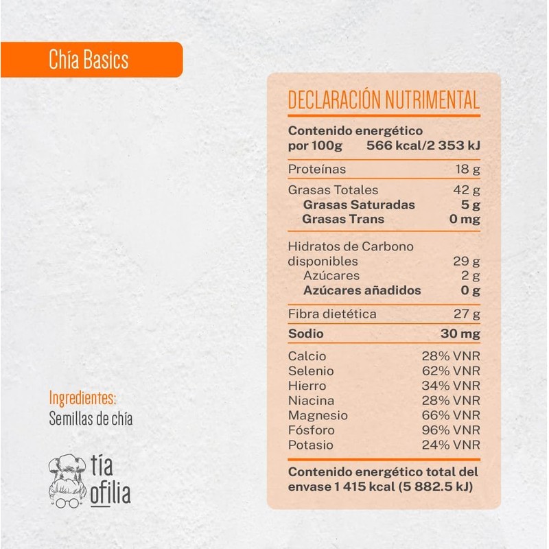 Aunt Ofilia BASICS Chia Seeds 250g – Premium Plant-Based Protein