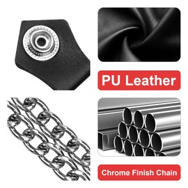 GARGOYLE BELLS 【4Pcs】 Motorcycle Vest Extenders Set PU Leather Biker Vest Extender with Double Chain for Men-Botton with Butterfly (Blue)