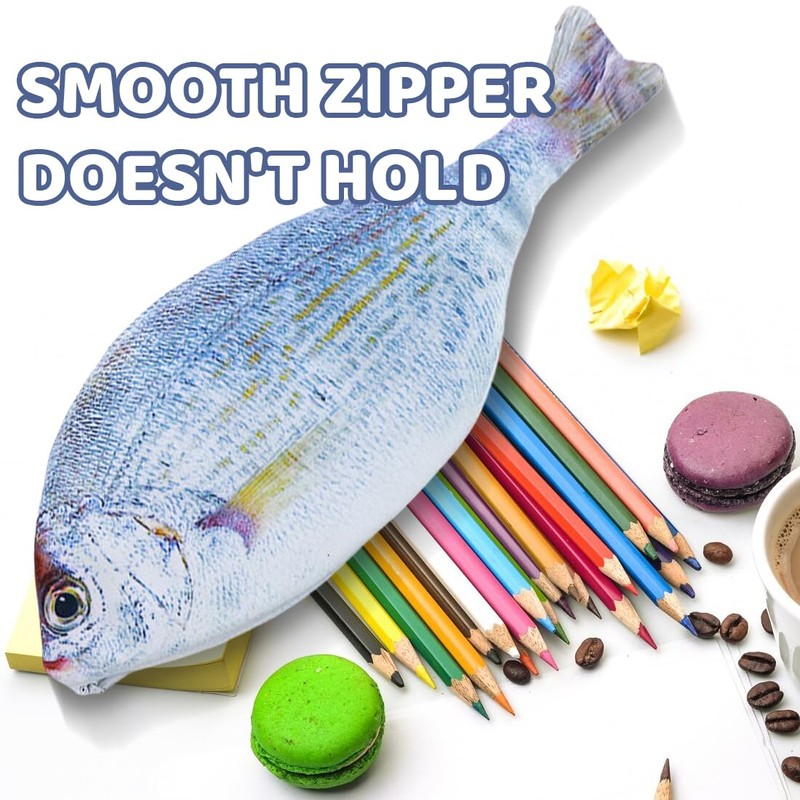 SIVZUMO 1 x Fish Shaped Pencil Case Novelty Fish Pencil