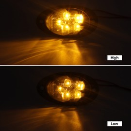 Partsam 2Pcs For Freightliner Cascadia Amber LED Side Marker Turn Signal Lights 5-2835-SMD Smoke Lens, Front Cab Clearance Lights For Freightliner Cascadia Semi Trucks