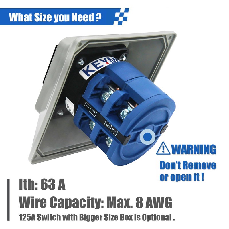 63A Rotary Changeover Switch with Master Switch Exterior Box, 660V