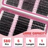 Lash Clusters, 6 Styles 40D/50D/60D/80D/100D120D Cluster Lashes, Mixed Lengths 10-18mm,