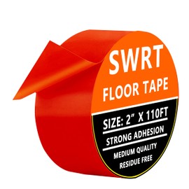 SWRT 2" x 110FT Red Floor Marking Tape and Dance Splicing Tape, Caution Gym Floor Tape Warning Safety Stripe Tape for Floor Marking, Athletics, School, Restaurants, Equipment and More