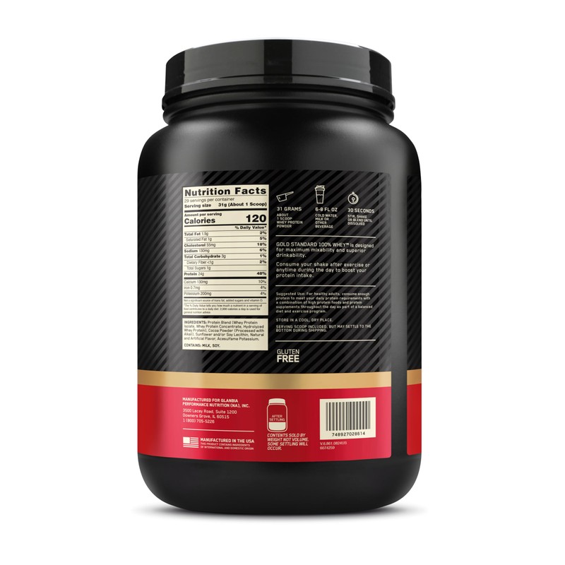 Optimum Nutrition Gold Standard 100% Whey Protein Powder, Double Rich