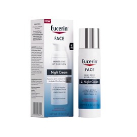 Eucerin Face Immersive Hydration Night Cream with Hyaluronic Acid and Provitamin B5, Ultra-Lightweight Face Moisturizer Smooths Fines Lines and Wrinkles, 2.5 Oz BottleF
