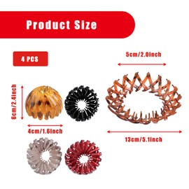 Bojueshaw 4Pcs Bird Nest Hair Clips,Vintage Expandable Ponytail Holders,Magic Hair Claws,Lazy Hairstyle Accessories for Girls Women Long Hair