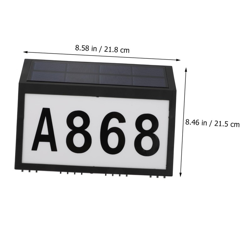 SHINEOFI 1pc Solar Address Sign Wall Mounted Number Lamp Outdoor