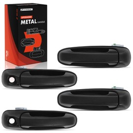A-Premium Upgraded Metal Exterior Door Handles Compatible with Dodge Ram 1500 2002-2009, Ram 2500 3500 2003-2009, Dakota & Mitsubishi Raider & Ram Dakota, Textured Black, 4-PC Set, Front and Rear Side