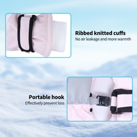 EOAMGO Children's Ski Gloves, Warm Winter Gloves Children, Gloves Children for Boys and Girls, Winter Warm Winter Gloves, Sports, Snowboarding, Skiing, Cycling Gloves (Pink, M)