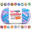 50g Rainbow Beginner Crochet Yarn for Crocheting and Knitting Multicolor