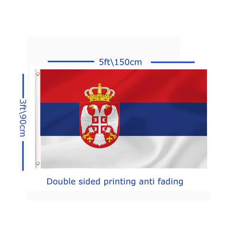Large Serbia Flag, 3X5Ft Serbia Flags Banner Decor, Indoor Outdoor
