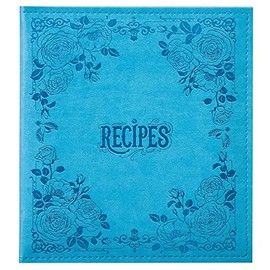 COFICE Recipe Binder – 8.5x9.5 Recipe Ring Binder with PU Faux Leather Cover, 4x6 Cards and Tabbed Dividers, Blue
