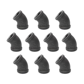 1/2" 45-Degree-Elbow, Home TZH Internal Threaded Cast Malleable Iron Elbow for Steampunk Vintage Shelf Bracket DIY Plumbing Pipe Decor Furniture (10, 1/2")